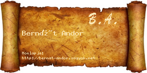 Bernát Andor névjegykártya