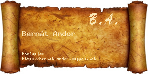 Bernát Andor névjegykártya